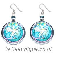 Unicorn Stained Glass Earrings - Click Image to Close